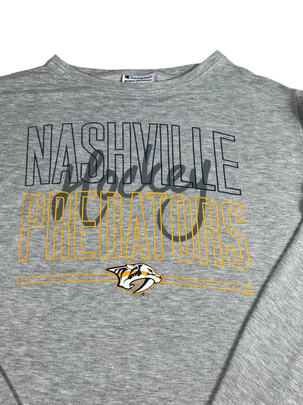 Champion Nashville Predators Gray Hockey Sweatshirt Women's L Lightweight Casual